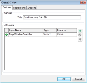 Create 3D View dialog box