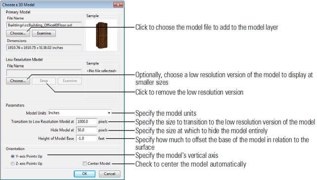 Choose 3D model dialog box
