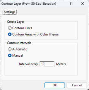Contour Layer settings dialog box
