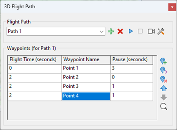 3D Flight Path dialog box
