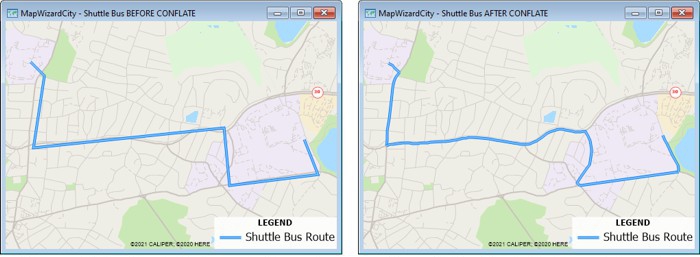 Before and after bus route