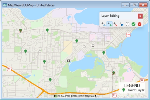 Map with black squares and