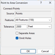 Point to Area Conversion dialog box