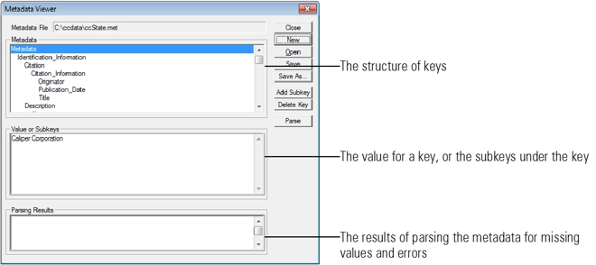 Metadata Viewer dialog box
