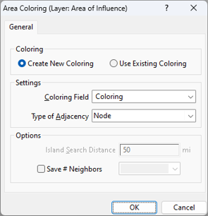 Area Coloring dialog box