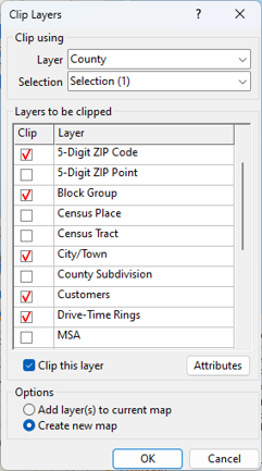 Clip Layers dialog box
