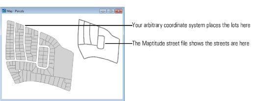 Map showing coordinate system mismatch