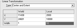 Center and Extent transformation table