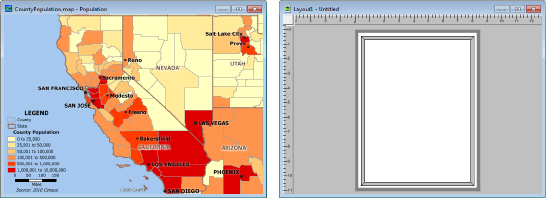 Map population density and layout