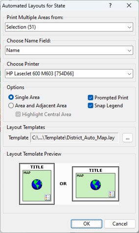 Automated Layouts dialog box