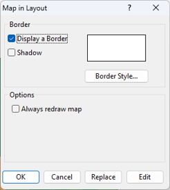 Map in Layout dialog box