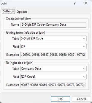 Join dialog box