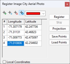 Register Image dialog box