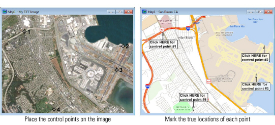 Control points on aerial image
