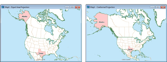 Equal area and conformal maps