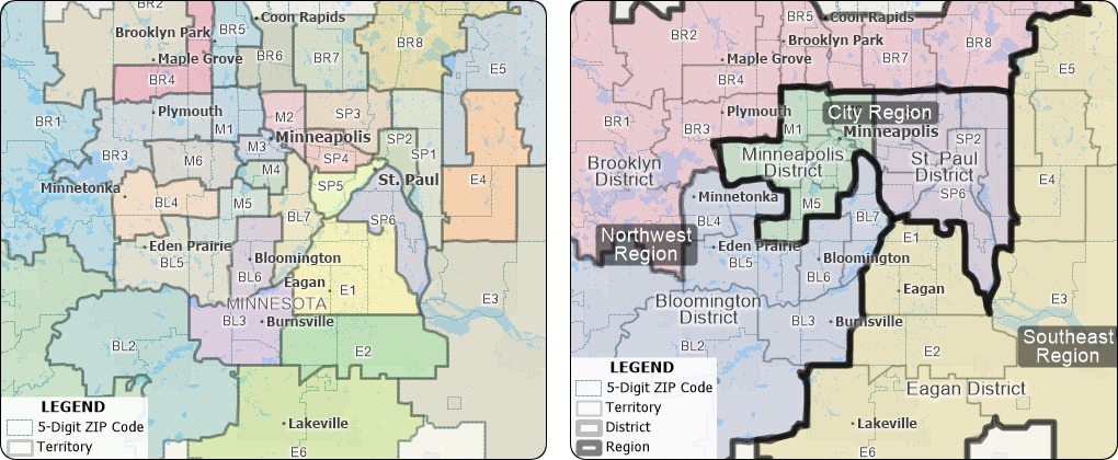 Territory and hierarchical territory maps
