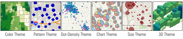 Six map theme examples