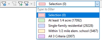 Current Selection drop-down on the Standard toolbar
