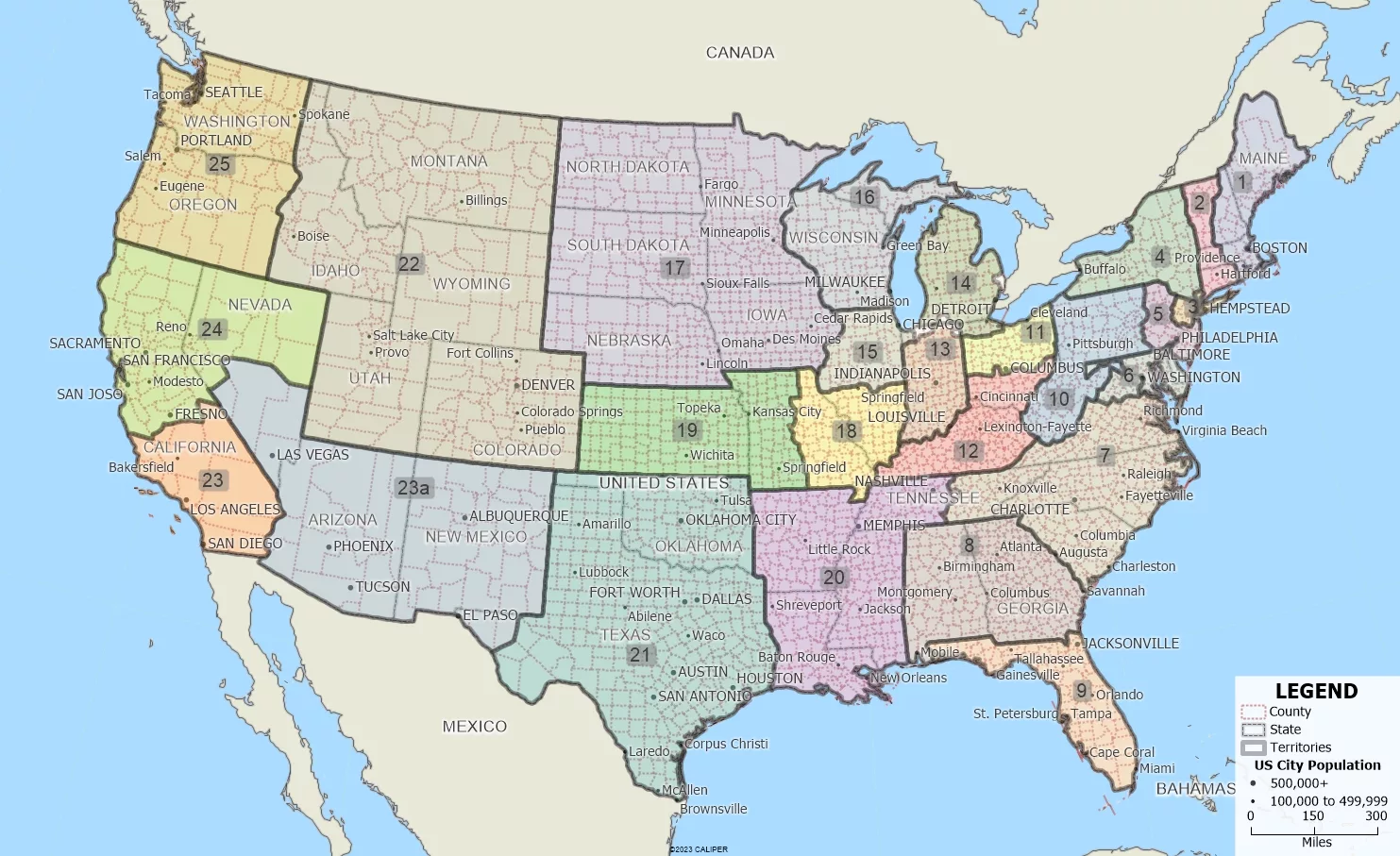 How Do I Import My MapPoint Territory Layer? Map of Imported MapPoint Territories.