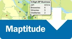 How do I download the free ZIP Code business count data for Maptitude