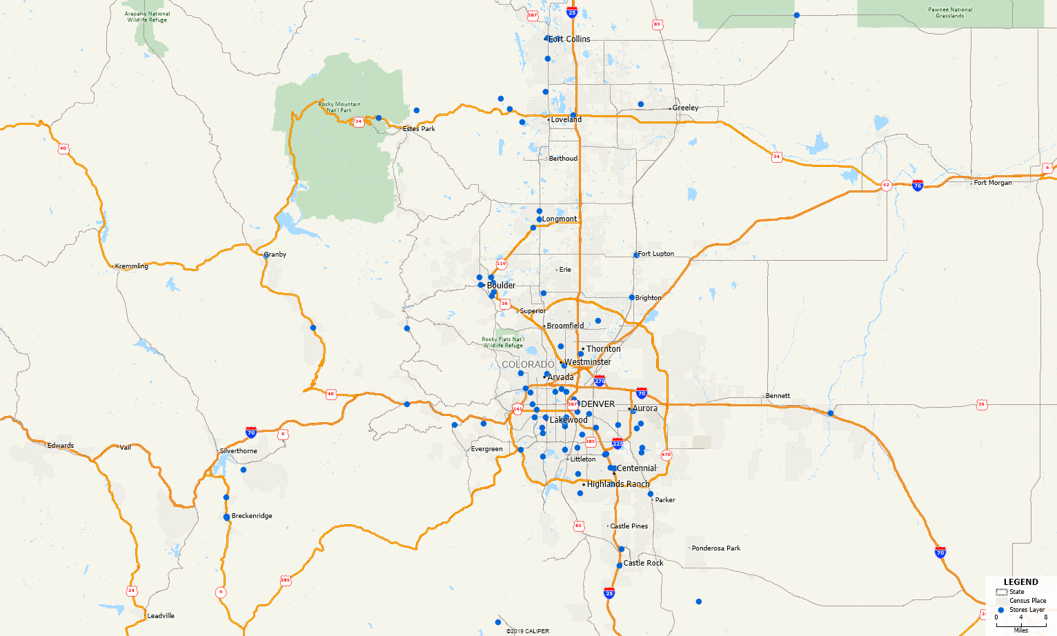 How Can I Find a List of all ZIP Codes within 10 Miles of my Data? Map of Locations.