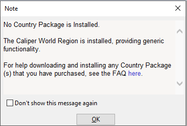 Common Installation Issues and Solutions. No Country Package Error Message.