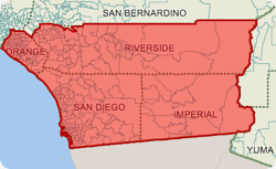 How Do I Add All the Zip Codes in a State or County to a Territory? Map of Selected California Counties.