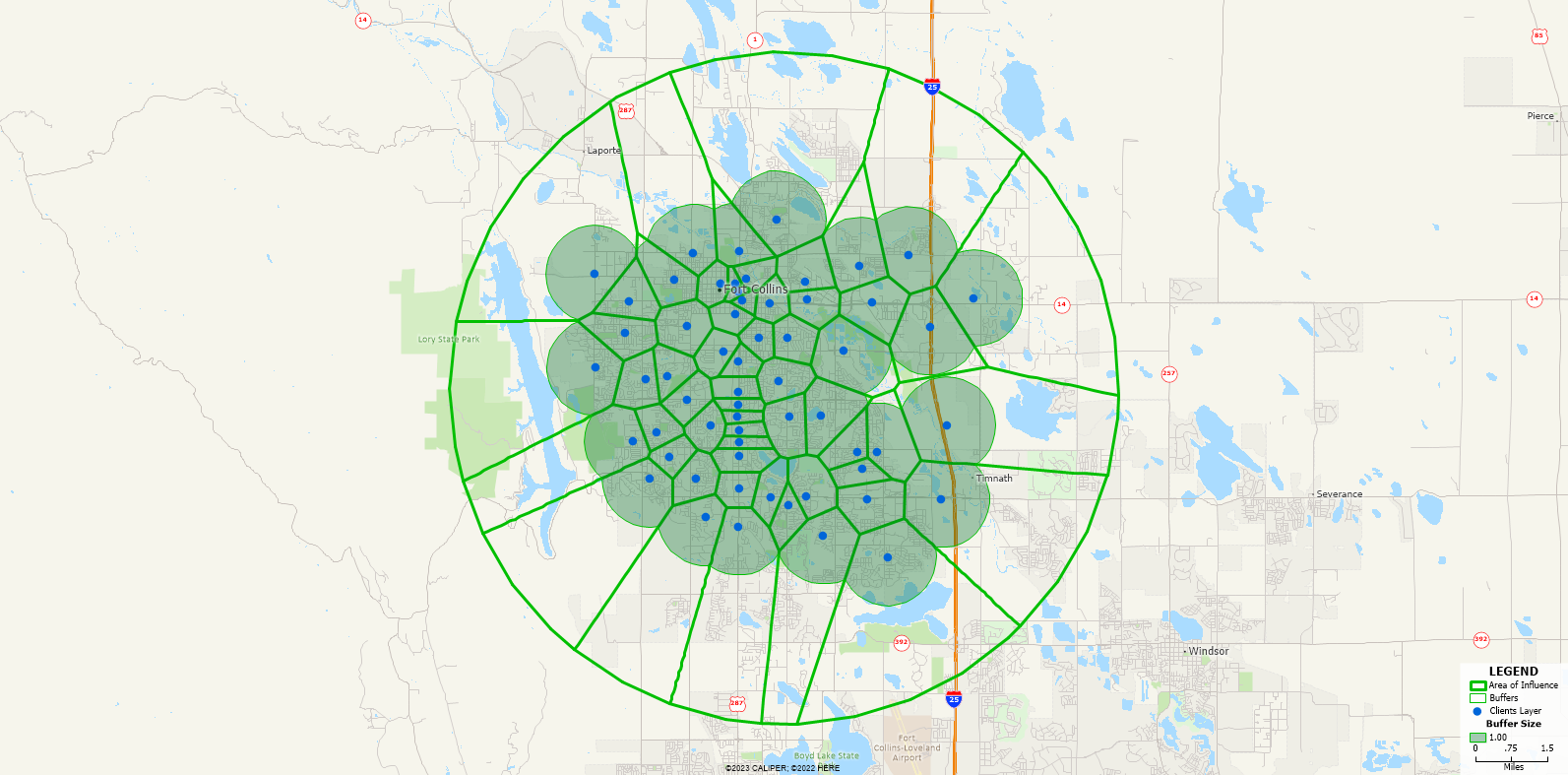 How Can I Create Simple Territories for Each of My Locations? Map of Influence Areas and Buffers.