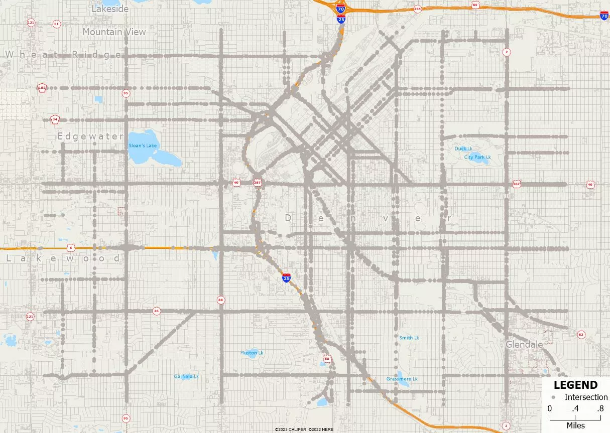 How Can I Find the Best Intersection for My New Site Location? Map of Relevant Intersections.
