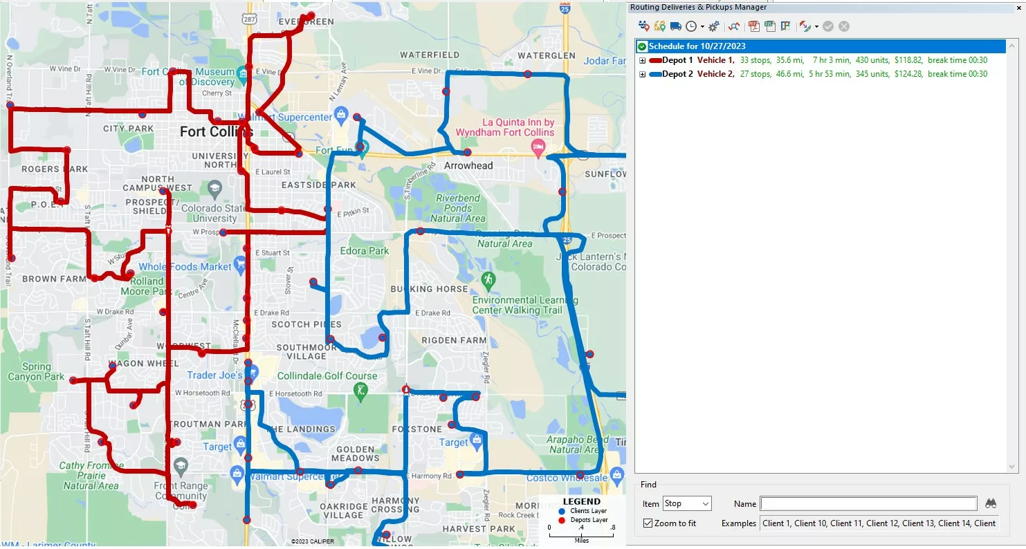 How Do I Plan Delivery Routes Using Google Maps? Map of Routes with Google Maps Imagery.