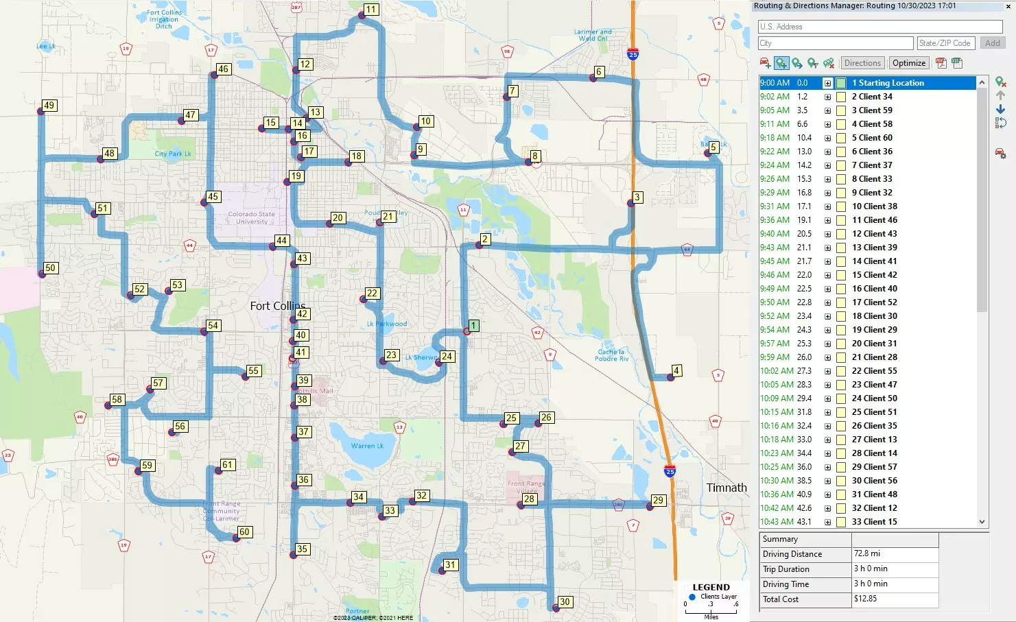 How Do I Plan Delivery Routes Using Google Maps? Map of Delivery Route.