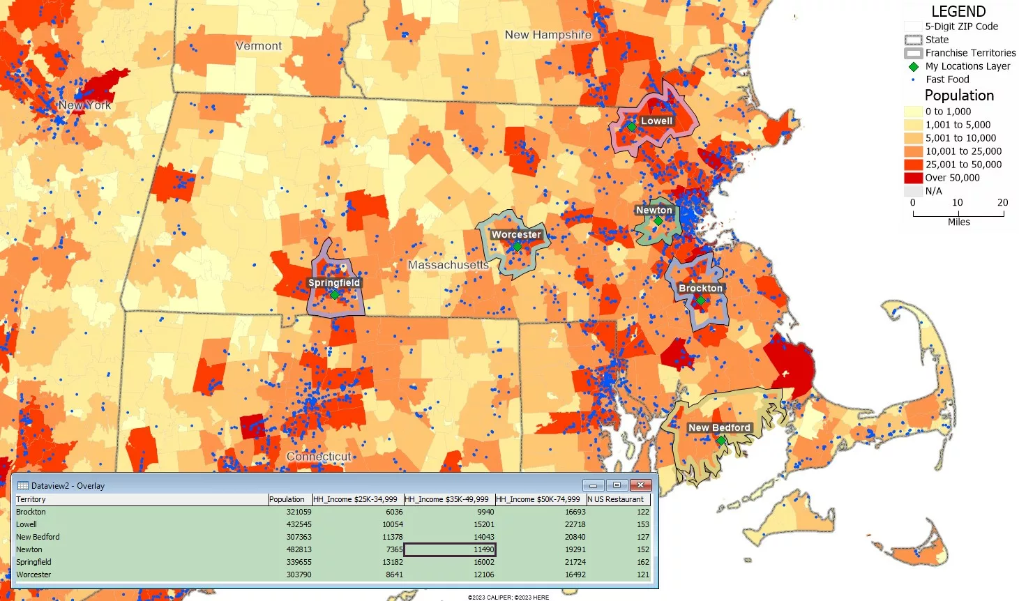 How Do You Map a Franchise Territory? Map of Franchise Territories.