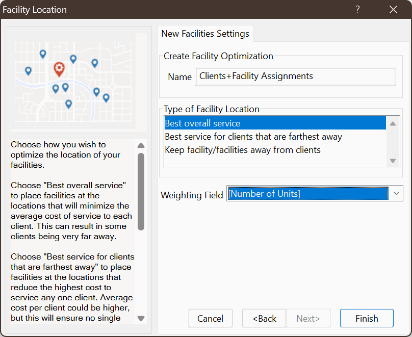 New Facilities Settings.