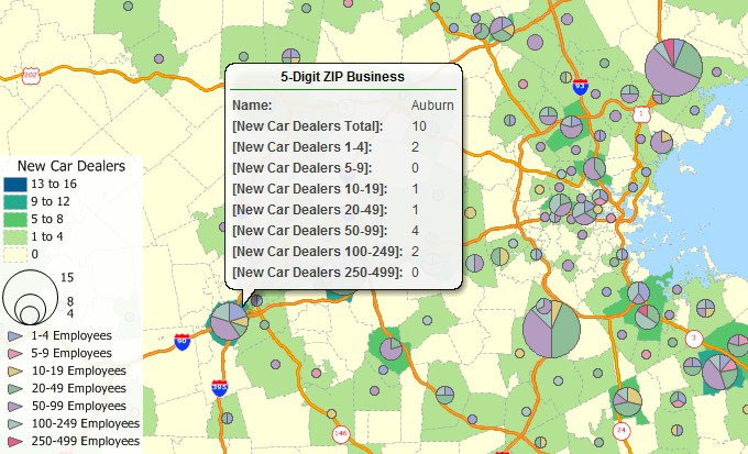 Business geospatial data - Business counts by ZIP Code