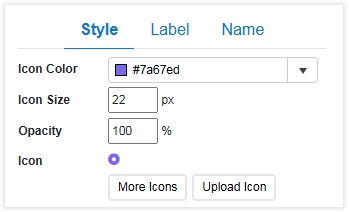 Maptitude Online point layer style options