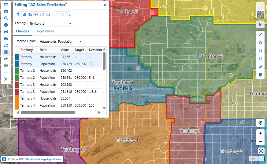 Maptitude Online territory map