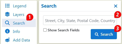 Maptitude Online Search pane