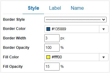 Maptitude Online area layer style options
