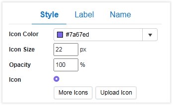 Maptitude Online point layer style options