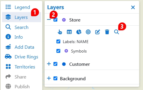 Steps to display all of the features in a map layer on a map