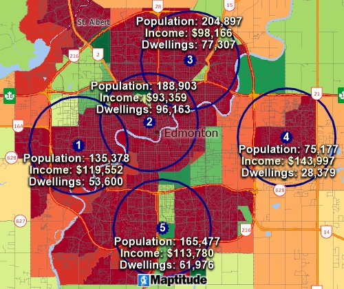 Canada map software location analysis