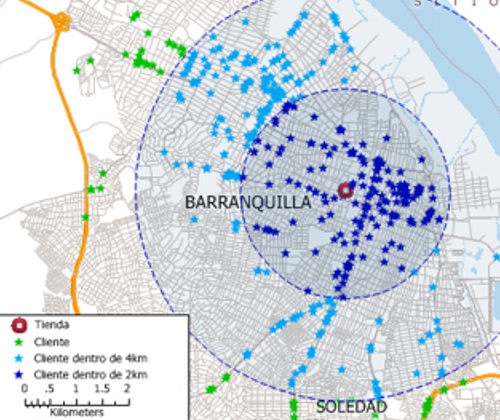 Map customers with Maptitude Colombia mapping software
