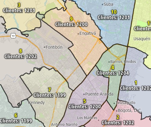 Create territory maps with Maptitude Colombia map software