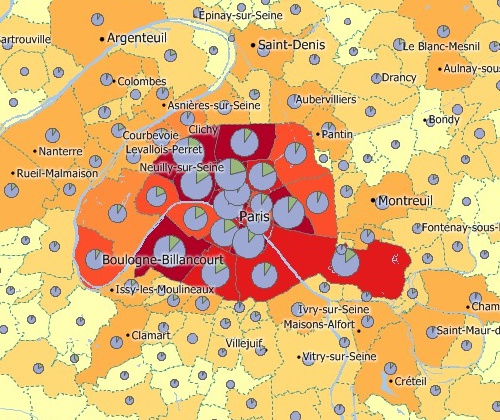 Create thematic maps with Maptitude France map software