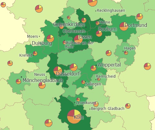 Create thematic maps with Maptitude Germany map software