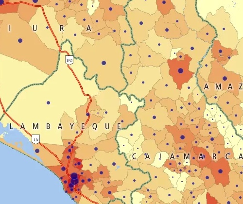 Create thematic maps with Maptitude Peru map software