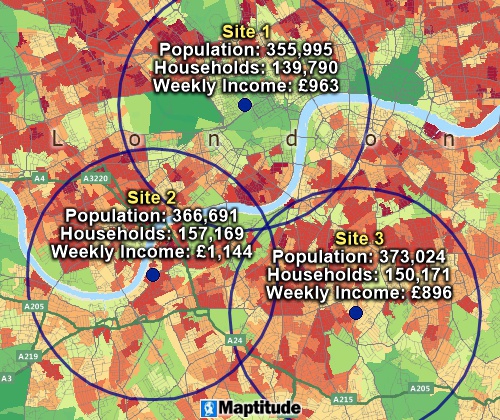 United Kingdom map software location analysis