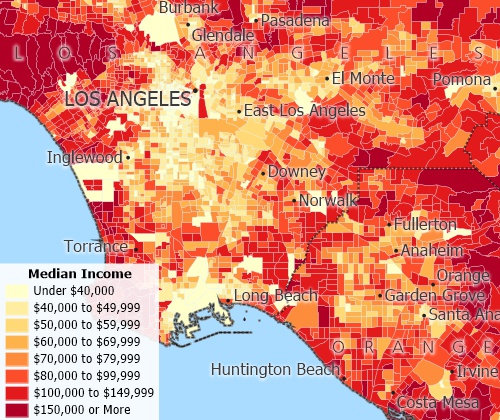 Demographic mapping down to the tract level