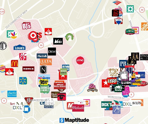 Map software USA map of business locations