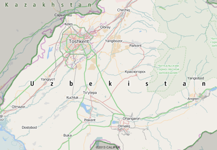 Uzbekistan Map